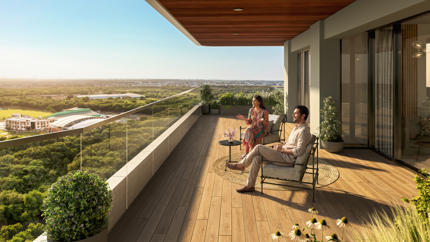 Curved Wraparound Balconies